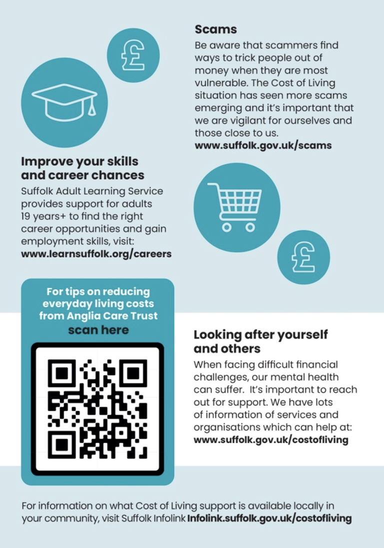 Suffolk County Council Cost of living support leaflet page 4